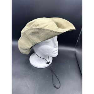 Dorfman Pacific Outdoor Design Bucket Hat Khaki Adjustable Chin Strap Nylon